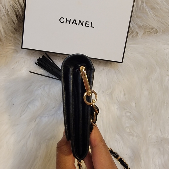 Authentic Chanel Black Quilted Lambskin Leather Flap Continental Wallet - Picture 7 of 7